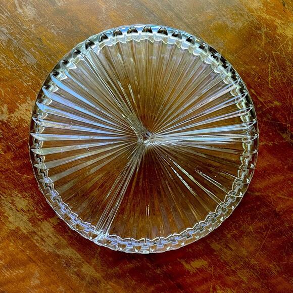 Vintage Pressed Glass Button Pattern Divided Dish - Picture 2 of 5